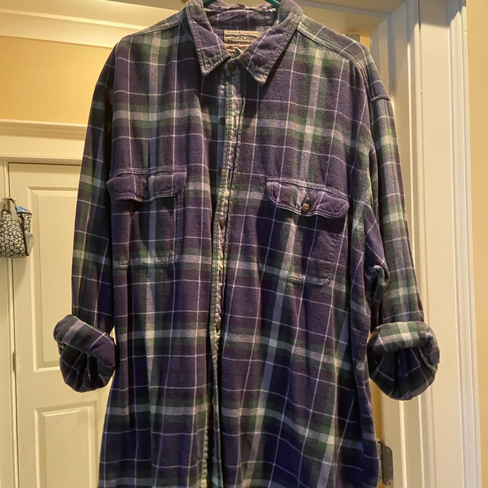multicolor long sleeve button- down flannel
